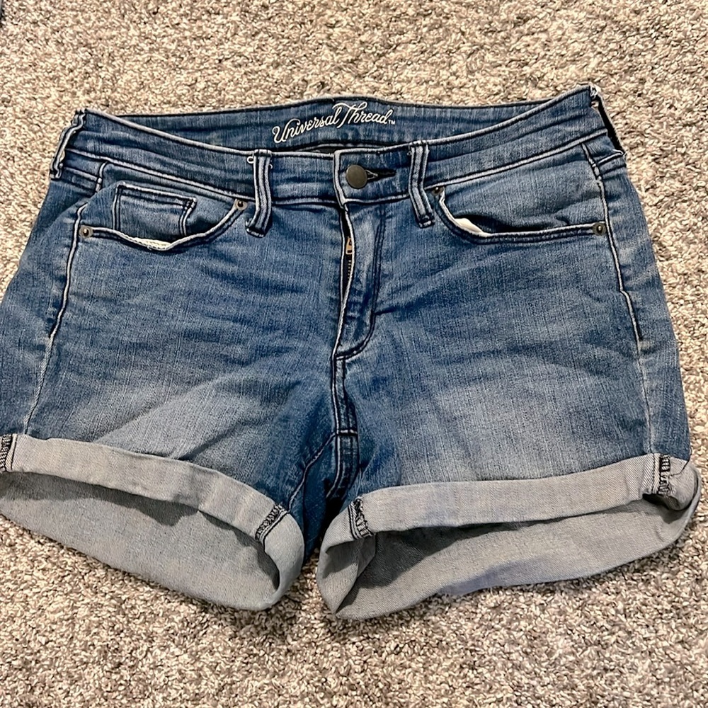Mid rise jean shorts
